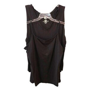 Lot of 2 Maurices 24/7 Womens Size 2X Black Sleeveless Spaghetti Tank Top Shirt